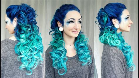 Blue hair does not naturally occur in human hair pigmentation, although the hair of some animals (such as dog coats) is described as blue. WATERFALL OMBRE HAIR - Tutorial by Cira Las Vegas - YouTube