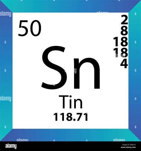 Sn Tin Chemical Element Periodic Table Single Vector Illustration