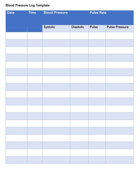 Free printable medication log sheet in various formats. 30+ Free Blood Pressure Chart and Log Sheets (Word | PDF)