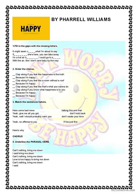 Happy Song And Nursery Rhym English Esl Worksheets Pdf And Doc