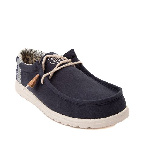 Mens Heydude Wally Break Stitch Casual Shoe Navy Natural Journeys