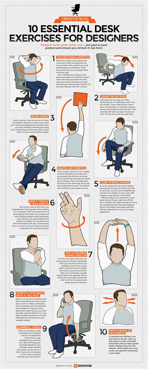 The defy desk is durable and easy to change heights, and this flexibility will be helpful for maintaining proper posture and ease of transition between sitting and standing. 10 crucial desk exercises for designers | Desk workout ...