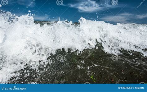 Powerful Breakers At Ocean Coast Stock Image Image Of Rushing Break
