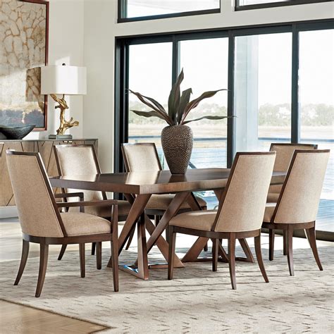 Lexington Zavala Seven Piece Dining Set With Loggia Rectangular Table