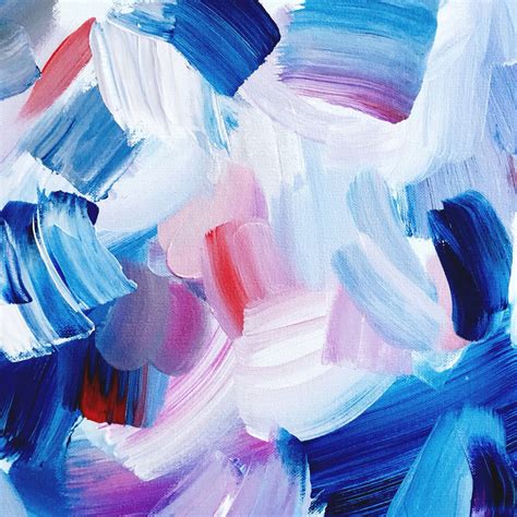 Gorgeous brushstrokes texture in indigo blue abstract art! Acrylic on