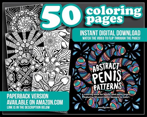 Abstract Penis Patterns Penis Coloring Book 50 Printable Etsy