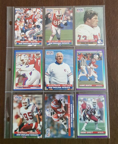 New England Patriots Football Cards Set Of 9 Pro Set And Score Etsy