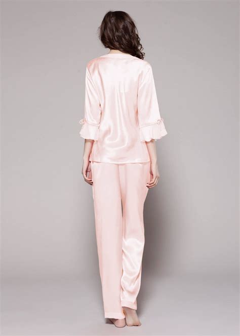22 momme laced silk pajama set in 2020 silk pajamas silk pajama set silk outfit