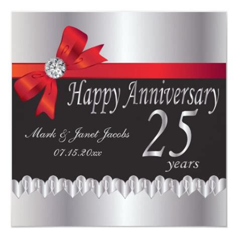 Happy 25th Silver Wedding Anniversary Invitation Zazzle