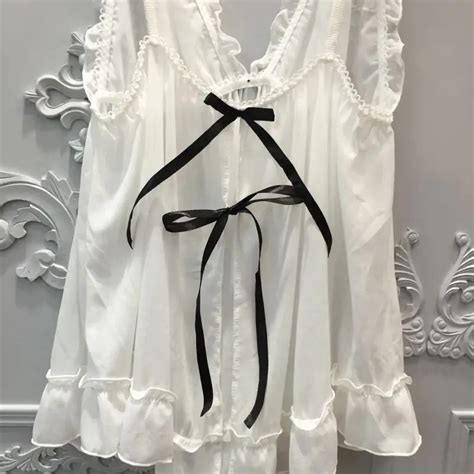 Lisacmvpnel Net Yarn Sexy Women Nightgownpantie Set Deep V Lace Women Sleepwear Telegraph