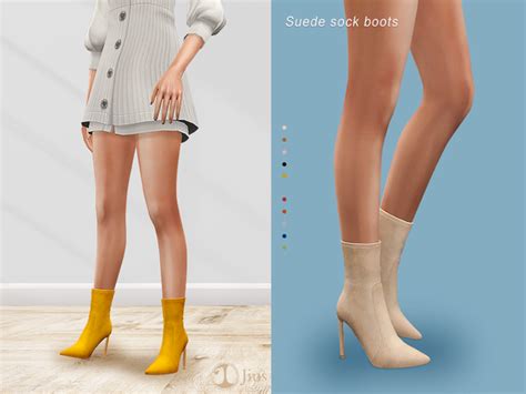Jius Suede Sock Boots 01 Jius Sims On Patreon Sims 4 Cc Shoes