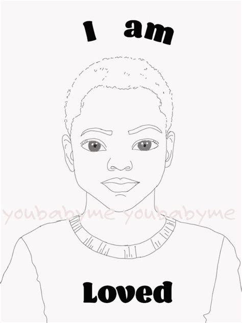 I Am Loved Coloring Page Black Boy Coloring Page Coloring | Etsy UK