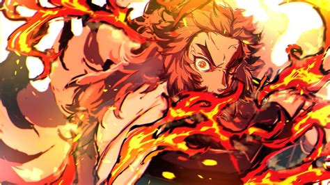 82012 Demon Slayer Kyojuro Rengoku Flame Hashira 4k Wallpaper