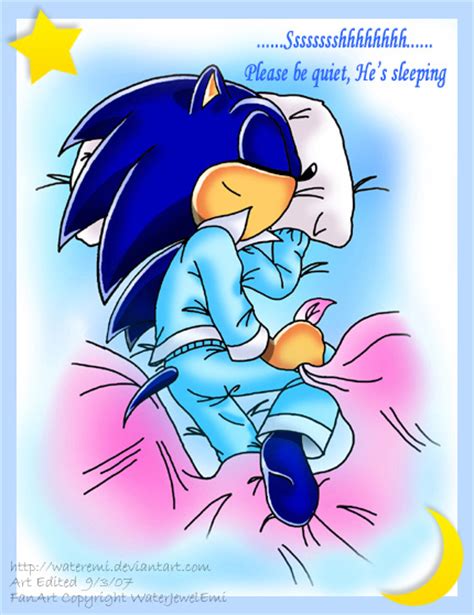 Sleeping Sonic Edited By Waterjewelemi On Deviantart