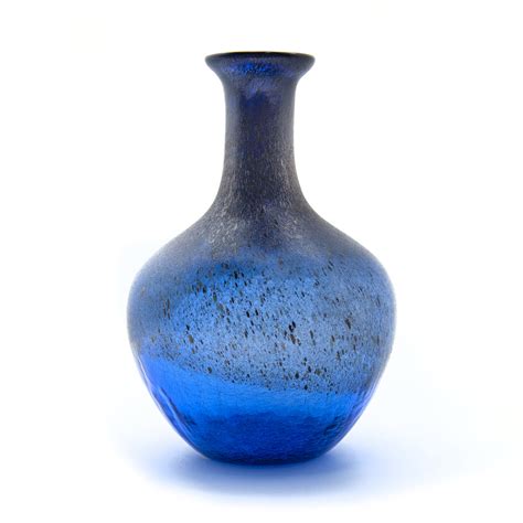 Blue Crackle Vase Museum Of Glass