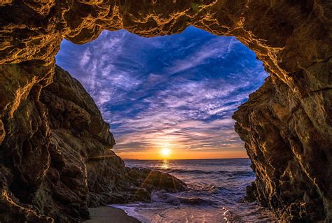 Hd Wallpaper Caves Arch Beach California Earth Malibu Ocean