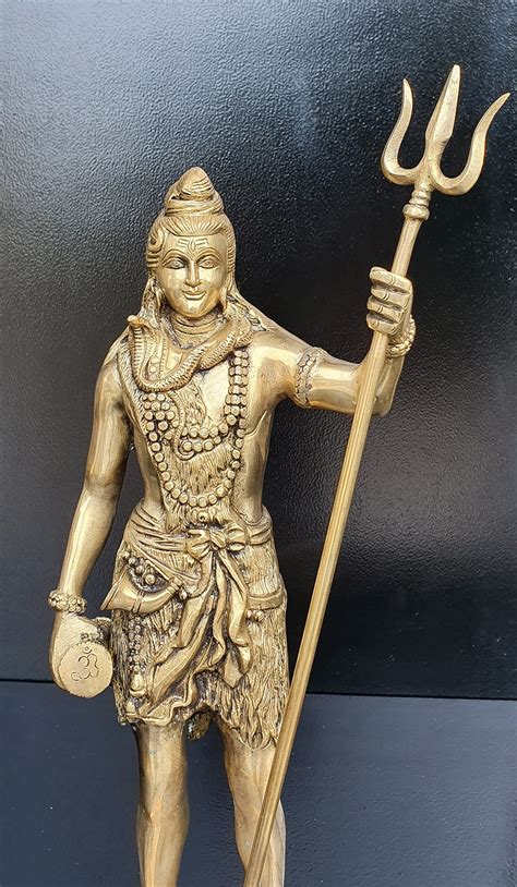 Brass Standing Shiva With Trishool Artistart