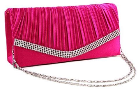 Chicastic Pleated Satin Wedding Evening Bridal Clutch Purse With