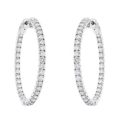 125 Inch Inside And Out Diamond Hoop Earrings 286 Carat Diamond Hoop