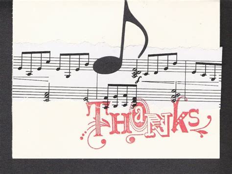 4 Hand Made Music Themed Thank You Cards Musical Cards Thank You