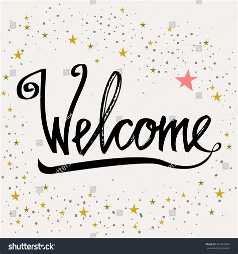 Diy home decor hand letteringget this free printable here: Welcome Hand Lettering Inscription Hand Drawn Stock Vector ...