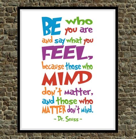 Dr Seuss Print Quote Be Who You Are And Say What By Pixiepaperstl