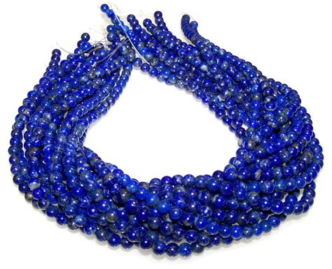 1 Dozen 6mm Round Semiprecious Gemstone Beads Lapis Lazuli