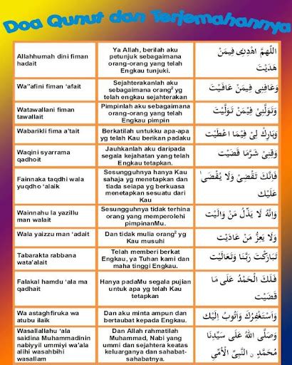 mattop's blog: Bacaan Doa Qunut Dalam Jawi dan Rumi.