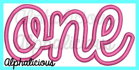 One Cursive Applique Fontdesign Etsy