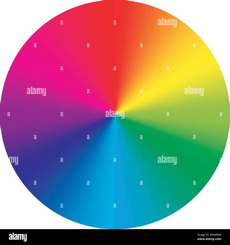 Color Wheel Arrangement Of Color Hues Around A Circle Or Disc Vector