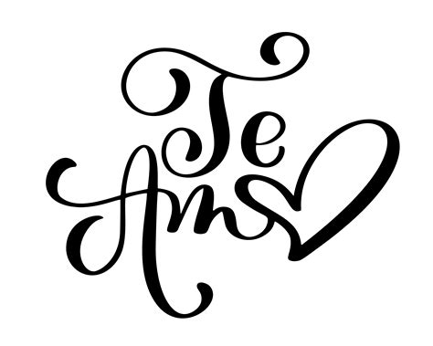 Te amo te amo texto en español caligrafía vector letras para tarjeta de San Valentín
