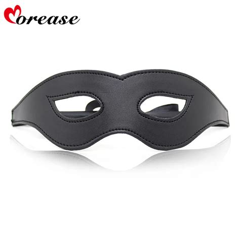Morease Black Sexy Eye Mask Blindfold Bondage Leather Fetish Slave Erotic Cosplay Bdsm Product