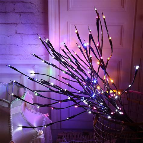 Copper Wire Led Willow Branch Lamp Floral Lights 20 Bulbs Home