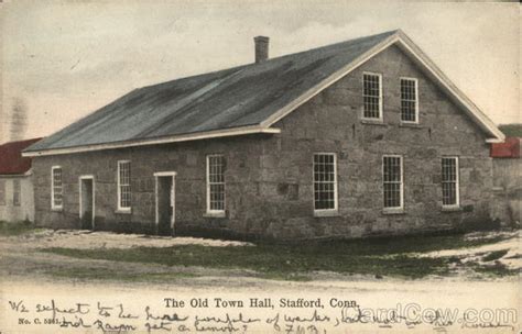 The Old Town Hall Stafford Ct Postcard