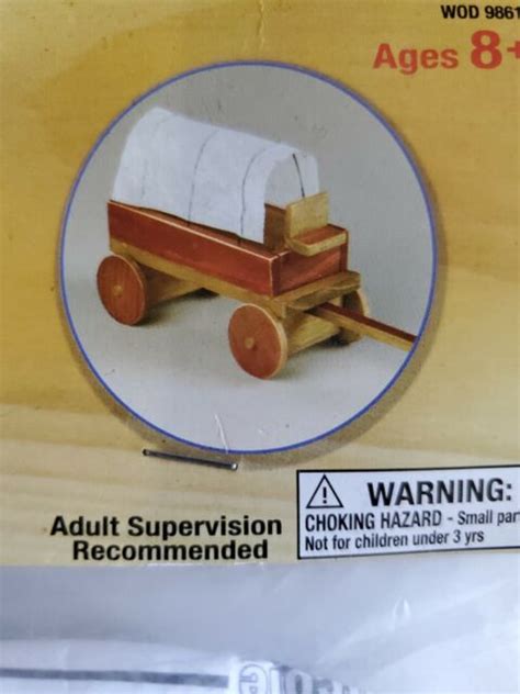 Wood Model Kit Covered Wagon Pre Cut Pieces Instructions Kid Craft