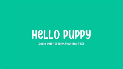 Hello Puppy Font Download Free For Desktop And Webfont