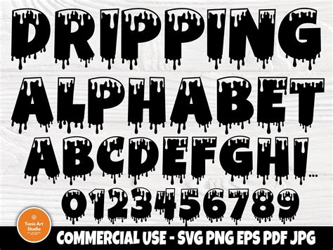 Dripping Font Svg Dripping Alphabet Dripping Cut Files Dripping Mon