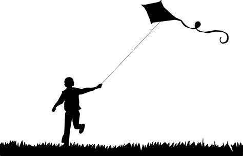 Boy Flying Kite Silhouette Icons Png Free Png And Icons Downloads