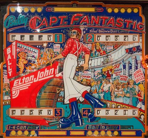 Captain Fantastic Pinball Machine Backglass For Fine Positioning