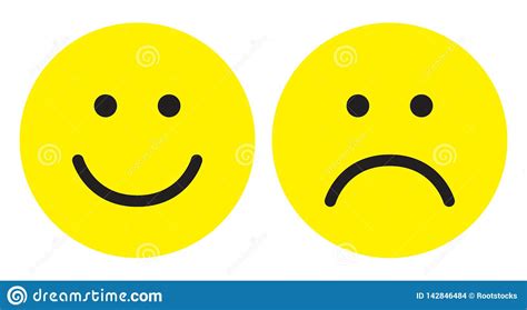 Happy And Sad Face Icons Stock Illustration Illustration Of Icon