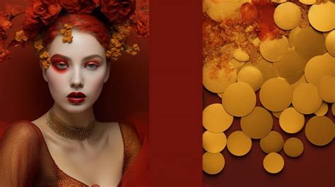 Premium Ai Image Red And Gold Color Palette