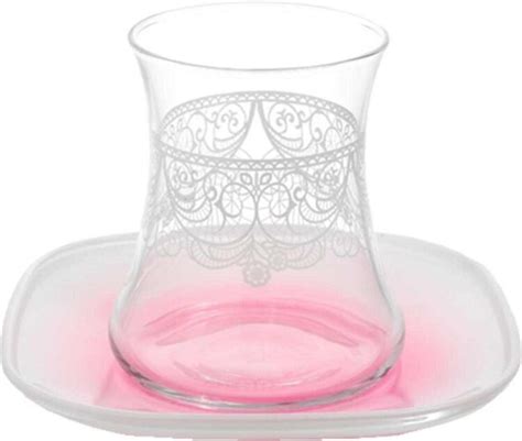Lav Dantela Turkish Tea Glass Set Pink Pcs Online Turkish