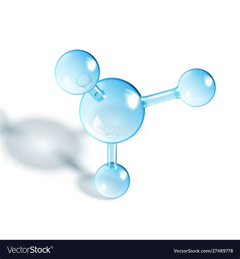 Chemical Methane Molecule Glossy Model Royalty Free Vector
