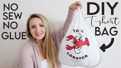 Diy T Shirt Tote Bag Super Easy Craft Video Tutorial No Sew No Glue
