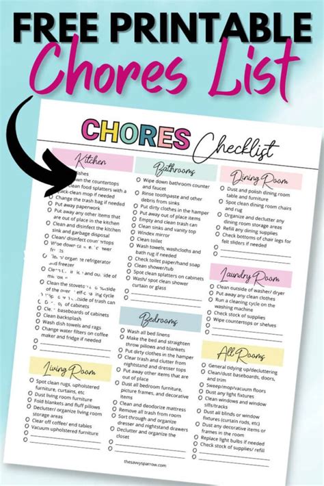 The Ultimate Household Chores List And Free Printable Template