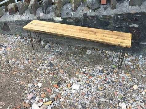 Reclaimed Scaffold Board Bench With Hairpin Legs Etsy Uk