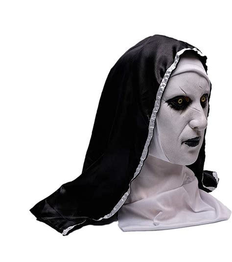 The Nun Scary Mask Conjuring Costume Horror Nun Mask With Scarf Adult Woman Creepy Horror