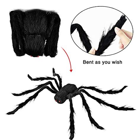 Joyin Halloween Realistic Hairy Spiders Set 4 Pack Halloween Spider