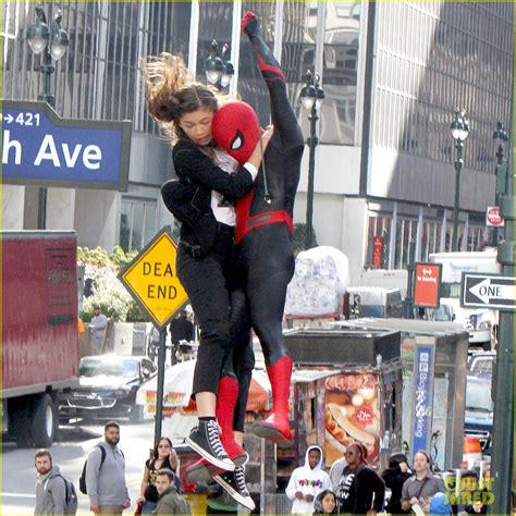 In theatres july 5th 2019. Tom Holland Dons 'Spider-Man: Far From Home' Costume While ...