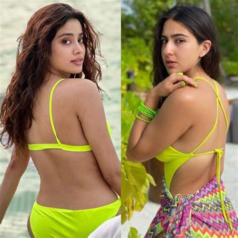 Janhvi Kapoor To Sara Ali Khan Bollywood Divas Oh So Hot Pictures In Neon Bikini Will Warm You